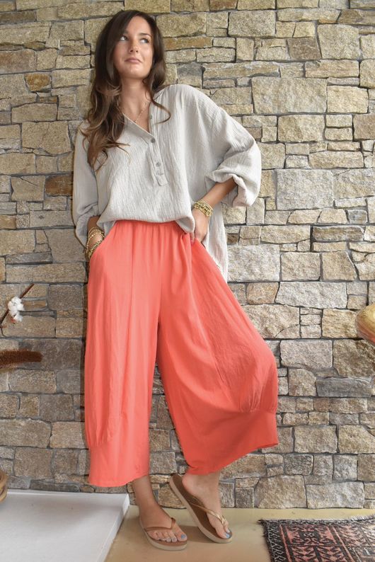  Jo Jo Quirky Hopsack Crop Pant Watermelon